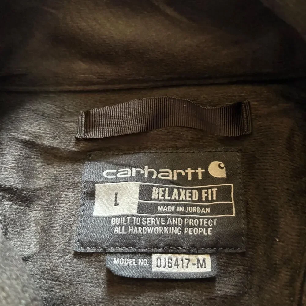 Mens Carhartt Quarter Zip Fleece Jacket SZ L